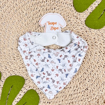 Kit 2 Babadores Bandanas - Borboletas - Cor Gelo e Areia
